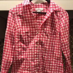Vineyard Vines pink plaid button down
